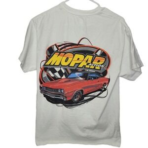 Mopar Action Muscle Hanes Beefy T-Shirt Men's Size Medium 38-40 White Y2K Cars‎
